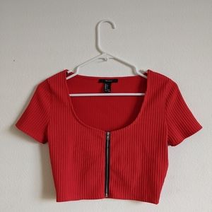 Women's Forever 21 red crop top